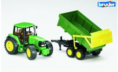 Bruder 02058 - John Deere 6920 Traktor mit Wannenkippanhänger  