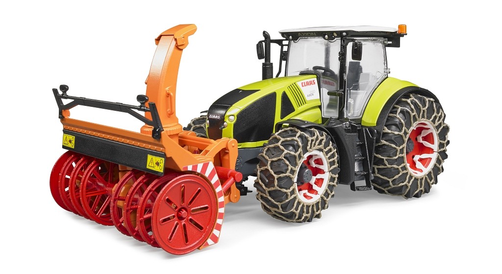 Bruder 03017 - Traktor Claas Axion 950 mit Schneeketten und Schneefräse