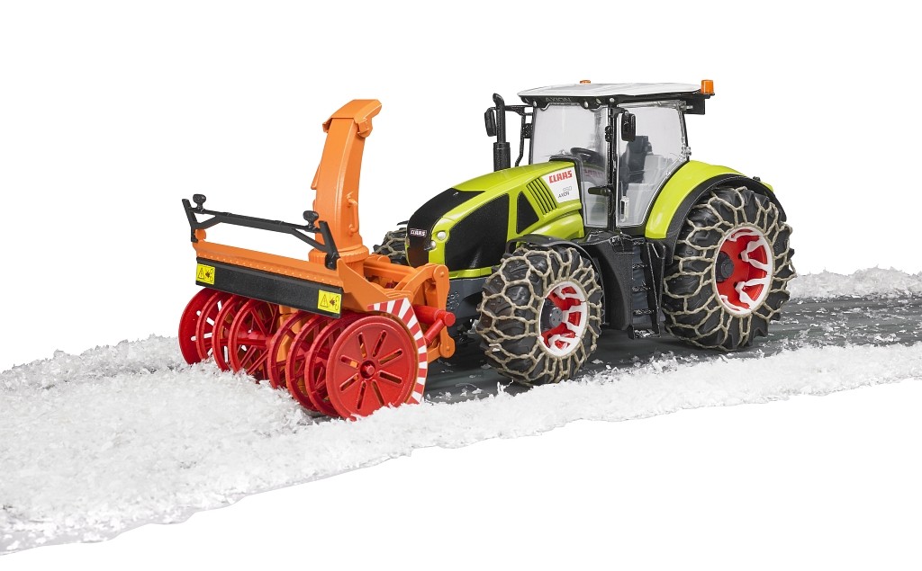Bruder 03017 - Traktor Claas Axion 950 mit Schneeketten und Schneefräse