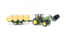 Bruder 01634 - John Deere 6920 Traktor mit Frontlader und Ballentransporter