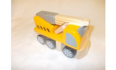 Holz Baufahrzeug - Kranwagen